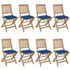 Image de vidaXL Chaises pliables de jardin lot de 8 avec coussins Bois d'acacia