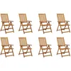 Image de vidaXL Vidaxl Chaises Pliables De Jardin Lot De 8 Bois D'acacia Solide