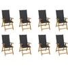 Image de vidaXL Chaises pliables de jardin avec coussins lot de 8 Bois d'acacia
