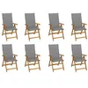 Image de vidaXL Chaises pliables de jardin avec coussins lot de 8 Bois d'acacia