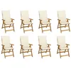 Image de vidaXL Chaises pliables de jardin avec coussins lot de 8 Bois d'acacia