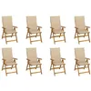 Image de vidaXL Chaises pliables de jardin avec coussins lot de 8 Bois d'acacia