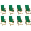 Image de vidaXL Chaises pliables de jardin avec coussins lot de 8 Bois d'acacia