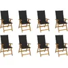 Image de vidaXL Vidaxl Chaises Pliables De Jardin Avec Coussins 8 Pcs Bois D'acacia