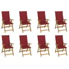 Image de vidaXL Chaises pliables de jardin avec coussins lot de 8 Bois d'acacia