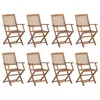 Image de Vidaxl Chaises Pliables D'extÃ©rieur Lot De 8 Bois D'acacia Solide