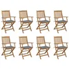 Image de vidaXL Chaises pliables d'extérieur et coussins lot de 8 Bois d'acacia3075086
