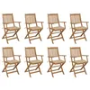 Image de vidaXL Chaises pliables d'extérieur et coussins lot de 8 Bois d'acacia