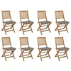 Image de vidaXL Chaises pliables d'extérieur et coussins lot de 8 Bois d'acacia3075114
