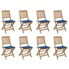 Image de vidaXL Chaises pliables d'extérieur avec coussins 8 pcs Bois d'acacia