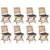 Image de vidaXL Chaises pliables d'extérieur et coussins lot de 8 Bois d'acacia3075128
