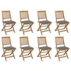 Image de vidaXL Chaises pliables d'extérieur et coussins lot de 8 Bois d'acacia