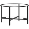 Image de vidaXL Vidaxl Table À Thé Noir Et Transparent 70 Cm Verre Trempé