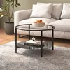 Image de vidaXL Table à thé Noir et transparent 70 cm Verre trempé331618