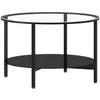 Image de vidaXL Vidaxl Table À Thé Noir Et Transparent 70 Cm Verre Trempé