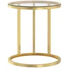 Image de vidaXL Vidaxl Table D'appoint Doré Et Transparent 45 Cm Verre Trempé