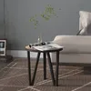 Image de vidaXL Table à thé Noir et jaune Ø35 cm MDF331665