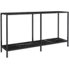 Image de vidaXL Vidaxl Table Console Noir 140x35x75,5 Cm Verre Trempé