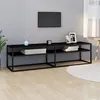 Image de vidaXL Meuble TV noir 160x40x40,5 cm verre trempé331719