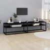 Image de vidaXL Meuble TV noir 180x40x40,5 cm verre trempé331723