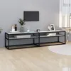 Image de vidaXL Meuble TV Marbre blanc 180x40x40,5 cm Verre trempé331724