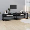 Image de vidaXL Meuble TV marbre noir 180x40x40,5 cm verre trempé331725