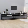 Image de vidaXL Meuble TV Noir 200x40x40,5 cm Verre trempÂ¿Â¿