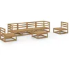 Image de vidaXL Vidaxl Salon De Jardin 7 Pcs Marron Miel Bois De Pin Massif