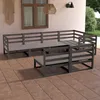 Image de Vidaxl Salon De Jardin 7 Pcs Gris Bois De Pin Massif