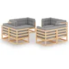 Image de Vidaxl Salon De Jardin 8 Pcs Avec Coussins Bois De Pin Massif