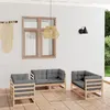 Image de vidaXL Salon de jardin 6 pcs avec coussins Bois de pin massif