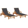 Image de vidaXL Chaises longues lot de 2 avec coussins Bois d'acacia solide3077330