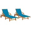 Image de vidaXL Chaises longues lot de 2 avec coussins Bois d'acacia solide3077334