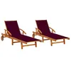 Image de vidaXL Chaises longues lot de 2 avec coussins Bois d'acacia solide3077339