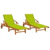 Image de vidaXL Chaises longues lot de 2 avec coussins Bois d'acacia solide3077341