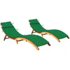 Image de vidaXL Vidaxl Chaises Longues 2 Pcs Avec Coussins Bois D'acacia Solide