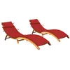 Image de vidaXL Chaises longues lot de 2 avec coussins Bois d'acacia solide3077367