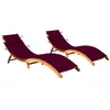 Image de vidaXL Chaises longues lot de 2 avec coussins Bois d'acacia solide3077370