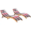 Image de vidaXL Vidaxl Chaises Longues Lot De 2 Avec Coussins Bois D'acacia Solide
