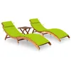 Image de vidaXL Chaises longues lot de 2 avec table et coussins Acacia solide3077387
