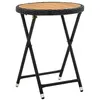 Image de vidaXL Table à thé Noir 60 cm Résine tressée et bois d'acacia solide316509