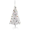 Image de vidaXL Arbre de Noël artificiel pré-éclairé/boules argenté 120 cm PET