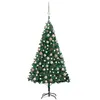 Image de vidaXL Arbre de Noël artificiel pré-éclairé et boules vert 150 cm PVC