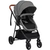 Image de vidaXL Poussette pour bébé 2-en-1 Gris clair et noir Acier10335