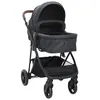 Image de vidaXL Poussette pour bébé 2-en-1 Anthracite et noir Acier
