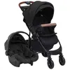 Image de vidaXL Poussette pour bébé 3-en-1 Anthracite Acier