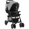 Image de vidaXL Poussette pour bébé 2-en-1 Gris clair et noir Acier10383