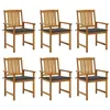 Image de vidaXL Chaises de jardin avec coussins lot de 6 Bois d'acacia massif3078151
