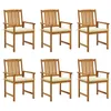 Image de vidaXL Chaises de jardin avec coussins lot de 6 Bois d'acacia massif3078153