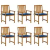 Image de vidaXL Chaises de jardin avec coussins lot de 6 Bois d'acacia massif3078161